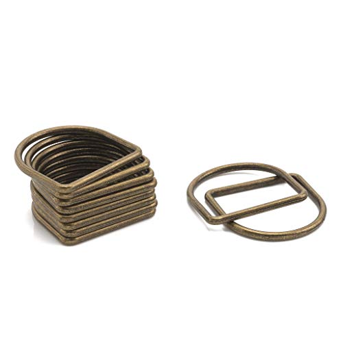 Trimming Shop Geschweißte D-Ringverschlüsse aus Metall, langlebige Schnallen für Hundehalsbänder, Gürtel, DIY-Projekte, Handtasche, Gurtband, Geldbörse, 30mm, Bronze, 10 Stück von Trimming Shop