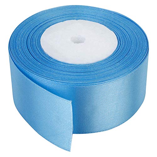Trimming Shop Babyblaues Vollband, 40 mm x 25 m, doppelseitiges Satinband, bunt, 100% Polyester, zum Verpacken, Dekorieren, Basteln und Basteln, maschinenwaschbar von Trimming Shop