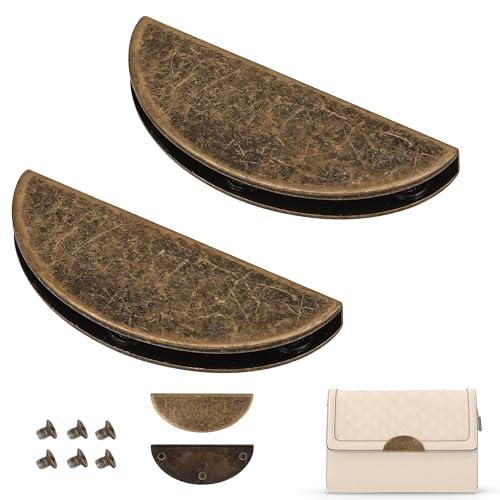 Trimming Shop Halbmond-Magnetkanten-Verschlussplatten - Halbkreis-Taschen-Verschluss Metallplatten, Geldbörsenkanten-Verschluss, DIY Handwerk Zubehör & Tasche Hardware für Kupplungen - Bronze, 2 Stück Trimming Shop Halbmond-Magnetkanten-Verschlussplatten - Halbkreis-Taschen-Verschluss Metallplatten, Geldbörsenkanten-Verschluss, DIY Handwerk Zubehör & Tasche Hardware für Kupplungen - Bronze, 2 Stück von Trimming Shop
