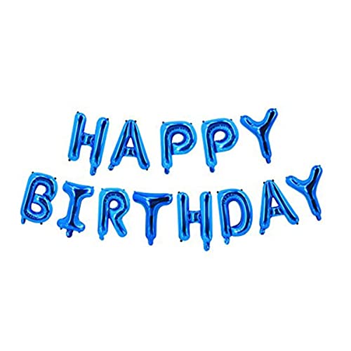 Trimming Shop Happy Birthday Luftballons Banner, 16 Zoll Alphabet Folienballon mit Band, Happy Birthday Buchstaben Folienballons, Jungen Mädchen Geburtstag Party Dekoration, Königsblau von Trimming Shop