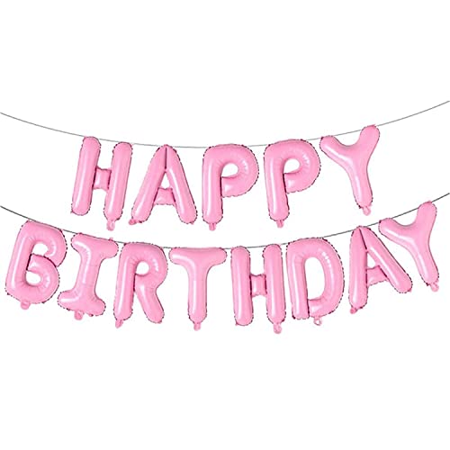 Trimming Shop Happy Birthday Luftballons Banner, selbstaufblasend, 16 Zoll Alphabet Folienballon mit Band, Happy Birthday Buchstaben Folienballons, Jungen Mädchen Geburtstag Party Dekoration, Hellrosa Trimming Shop Happy Birthday Luftballons Banner, selbstaufblasend, 16 Zoll Alphabet Folienballon mit Band, Happy Birthday Buchstaben Folienballons, Jungen Mädchen Geburtstag Party Dekoration, Hellrosa von Trimming Shop