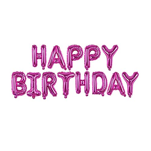 Trimming Shop Happy Birthday Luftballons Banner, selbstaufblasend, 16 Zoll Alphabet Folienballon mit Band, Happy Birthday Buchstaben Folienballons, Jungen Mädchen Geburtstag Party Dekoration, Hot Pink Trimming Shop Happy Birthday Luftballons Banner, selbstaufblasend, 16 Zoll Alphabet Folienballon mit Band, Happy Birthday Buchstaben Folienballons, Jungen Mädchen Geburtstag Party Dekoration, Hot Pink von Trimming Shop