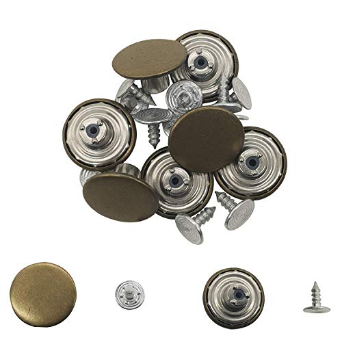 Trimming Shop Jeans Knöpfe Hammer auf Messing Tack Befestigungselemente für Ersatz, Zum Selbermachen Jeans, Jacken, Hemden,Röcke, Hosen, Handtaschen - Bronze (20mm), 20mm von Trimming Shop