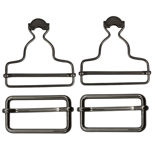 Trimming Shop Klammer Schnallen - Latzhose Clips mit Rechteckige Schnalle für Strapshalter und Riemen - Befestigungselemente für Overall und Kinderkittel Kleider - Rotguss, 40mm von Trimming Shop