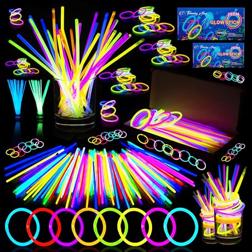 Trimming Shop Knicklichter Party Set für Kinder & Erwachsene, 1000 Leuchtstäbe mit Verbinder Lang anhaltende Neon Knicklichter Halsketten, Armbänder, Halloween mitgebsel kinder Deko & Festival Zubehör von Trimming Shop