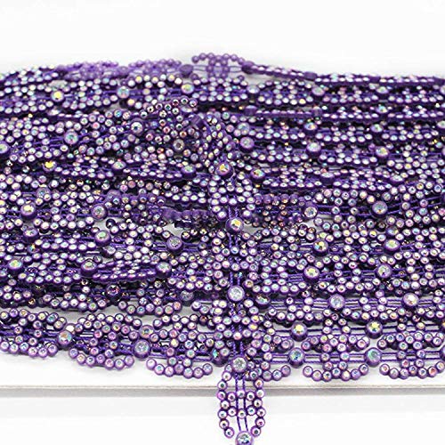 Trimming Shop Lila Band mit AB-Strasssteinen – Diamant-Kette für Verzierung und Verzierung – Schnur mit künstlichen Diamanten für Nähbedarf, Kleidung, 1 Meter von Trimming Shop