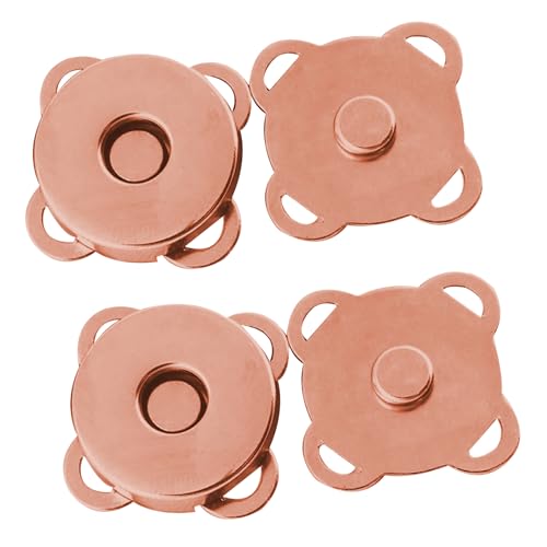 Trimming Shop Magnetische Druckknöpfe, Metallverschlüsse, Nähzubehör für DIY Kleidung, Handwerk, Geldbörsen, Ledermantel, Jacke, Handtasche (14 mm, Roségold, 10 Stück) von Trimming Shop