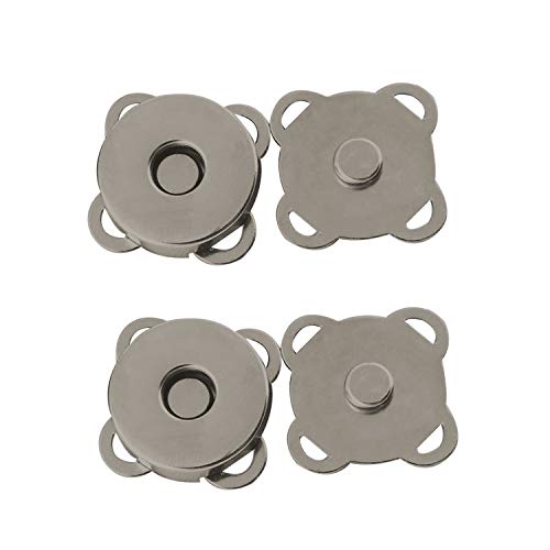 Trimming Shop Magnetische Druckknöpfe, Metallverschlüsse, Nähzubehör für DIY-Kleidung, Handwerk, Geldbörsen, Ledermantel, Jacke, Handtasche (18 mm, Gunmetal Black, 2 Stück) von Trimming Shop