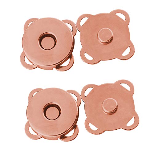 Trimming Shop Magnetische Druckknöpfe, Metallverschlüsse, Nähzubehör für DIY-Kleidung, Handwerk, Geldbörsen, Ledermantel, Jacke, Handtasche (18 mm, Roségold, 2 Stück) von Trimming Shop