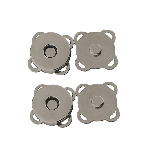Trimming Shop Magnetische Druckknöpfe, Metallverschlüsse, Nähzubehör für DIY-Kleidung, Handwerk, Geldbörsen, Ledermantel, Jacken-Handtaschenherstellung (14 mm, Gunmetal Black, 2 Stück) von Trimming Shop