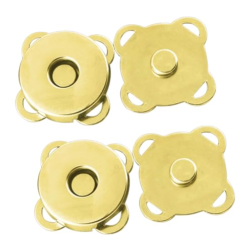 Trimming Shop Magnetische Druckknöpfe zum Aufnähen für Lederhandwerk, leichte 2-teilige Druckknöpfe zum Nähen, Taschen, Kleidungsreparatur, Handwerk & DIY-Projekte (18 mm, Gold, 10 Stück) von Trimming Shop