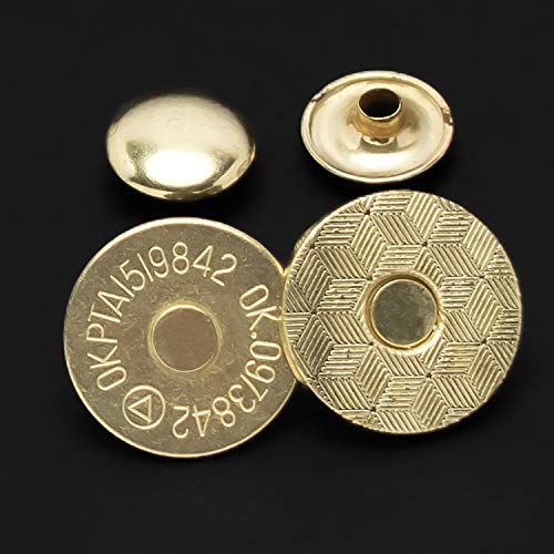 Trimming Shop Magnetverschluss, Druckknopf, Doppelnietenverschlüsse für DIY Kleidung, Handwerk, Geldbörsen, Lederjacken, Handtaschenherstellung (18 mm, Gold, 20 Stück) von Trimming Shop