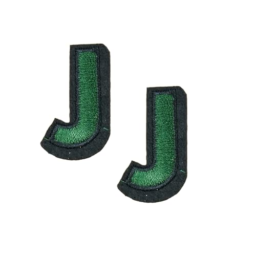 Trimming Shop Mehrfarbige 3D-Aufnäher zum Aufbügeln oder Aufnähen, Großbuchstaben "J", Alphabet-Applikation für Kleidung, Jacken, Rucksäcke, DIY, Kunst und Handwerk, Nähen, dekorative von Trimming Shop