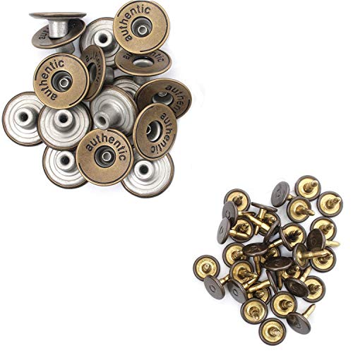 Trimming Shop Messing-Jeans-Knopf mit Rückenstift, 20 mm nicht nähende Denim-Knöpfe, austauschbare Knöpfe für Reparaturjacken, Hosen, Heimwerkerprojekte, Jeans, Hosen - Bronze, 10 Stück Trimming Shop Messing-Jeans-Knopf mit Rückenstift, 20 mm nicht nähende Denim-Knöpfe, austauschbare Knöpfe für Reparaturjacken, Hosen, Heimwerkerprojekte, Jeans, Hosen - Bronze, 10 Stück von Trimming Shop