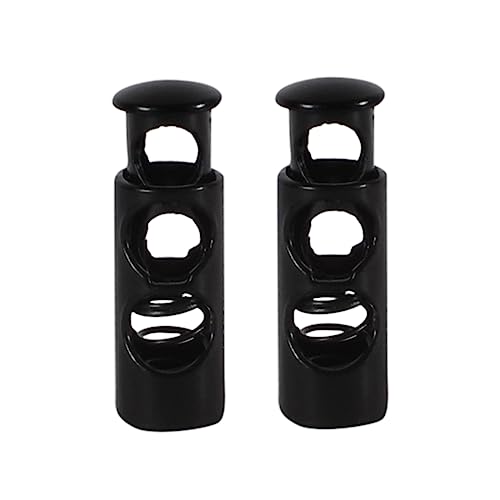 Trimming Shop Metallschnurschloss Federbelasteter Stop-Verschluss für Kleidung, DIY-Projekte, Gepäck, Umhängeband, Rucksack, Sportbekleidung, Jacken, Schnürsenkel 2pcs Schwarz von Trimming Shop
