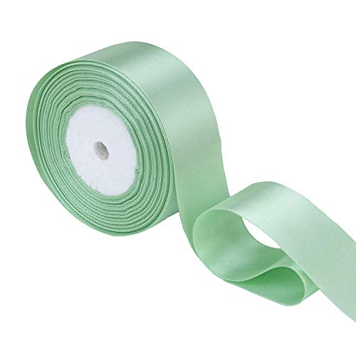 Trimming Shop Mintgrünes Vollband, 25 mm x 25 m, doppelseitiges Satinband, bunt, 100% Polyester, zum Verpacken, Dekorieren, Basteln und Basteln, maschinenwaschbar von Trimming Shop
