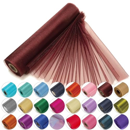 Trimming Shop Organza-Rolle, schneedurchsichtig, 25 m x 29 cm große Organza-Rolle für Stuhlschärpe, Tischläufer, Weihnachtsfeier, Hochzeitsdekoration, Heimwerkerprojekte, Burgunderrot Trimming Shop Organza-Rolle, schneedurchsichtig, 25 m x 29 cm große Organza-Rolle für Stuhlschärpe, Tischläufer, Weihnachtsfeier, Hochzeitsdekoration, Heimwerkerprojekte, Burgunderrot von Trimming Shop