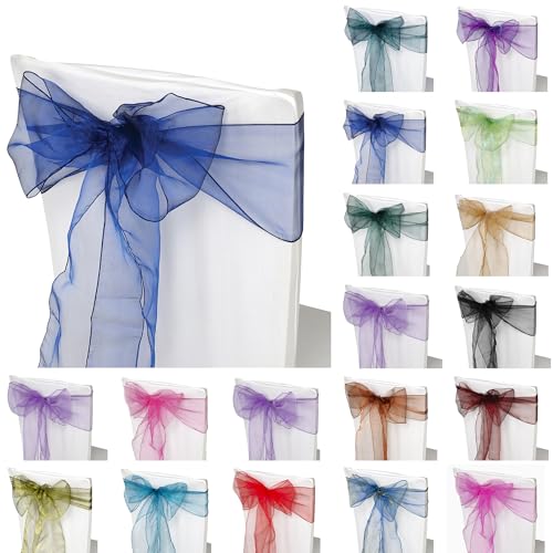 Trimming Shop Organza-Schärpen für Stuhlhussen, Hochzeit, Bankett, Geburtstag, Event-Dekoration, 17cm x 280cm, Navy Blau, 25 Stück Trimming Shop Organza-Schärpen für Stuhlhussen, Hochzeit, Bankett, Geburtstag, Event-Dekoration, 17cm x 280cm, Navy Blau, 25 Stück von Trimming Shop