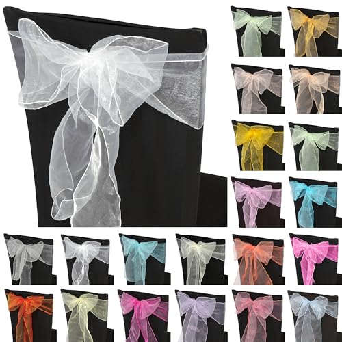 Trimming Shop Organza-Schärpen für Stuhlhussen in verschiedenen Farben, für Hochzeit, Bankett, Geburtstag, Event-Dekoration, 17cm x 280cm, Weiß, 25 Stück Trimming Shop Organza-Schärpen für Stuhlhussen in verschiedenen Farben, für Hochzeit, Bankett, Geburtstag, Event-Dekoration, 17cm x 280cm, Weiß, 25 Stück von Trimming Shop