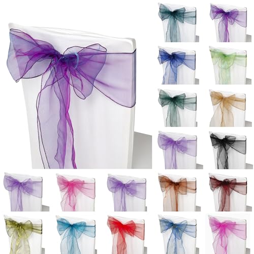 Trimming Shop Organza-Stuhlschärpen, für die Hochzeit, breite Schleife, vollere Stuhl-Dekoration, für Geburtstage, Partys, Events., Violett, 25 Trimming Shop Organza-Stuhlschärpen, für die Hochzeit, breite Schleife, vollere Stuhl-Dekoration, für Geburtstage, Partys, Events., Violett, 25 von Trimming Shop