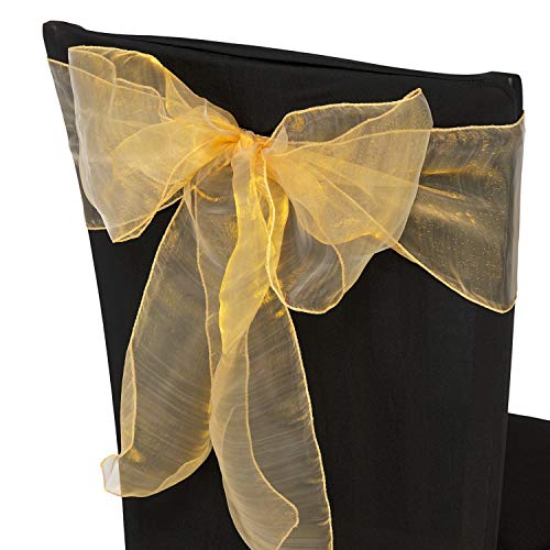 Trimming Shop Organza-Stuhlschärpen, für die Hochzeit, breite Schleife, vollere Stuhl-Dekoration, für Geburtstage, Partys, Events., gold, 25 Trimming Shop Organza-Stuhlschärpen, für die Hochzeit, breite Schleife, vollere Stuhl-Dekoration, für Geburtstage, Partys, Events., gold, 25 von Trimming Shop