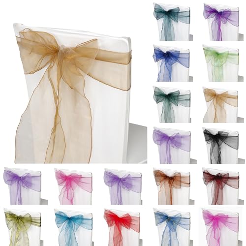 Trimming Shop Organza-Stuhlschärpen, für die Hochzeit, breite Schleife, vollere Stuhl-Dekoration, für Geburtstage, Partys, Events., goldfarben antik-optik, 25 Trimming Shop Organza-Stuhlschärpen, für die Hochzeit, breite Schleife, vollere Stuhl-Dekoration, für Geburtstage, Partys, Events., goldfarben antik-optik, 25 von Trimming Shop