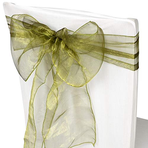 Trimming Shop Organza-Stuhlschärpen, für die Hochzeit, breite Schleife, vollere Stuhl-Dekoration, für Geburtstage, Partys, Events., olivgrün, 25 Trimming Shop Organza-Stuhlschärpen, für die Hochzeit, breite Schleife, vollere Stuhl-Dekoration, für Geburtstage, Partys, Events., olivgrün, 25 von Trimming Shop