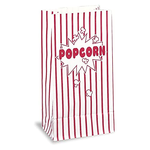 Trimming Shop Popcorn-Tüten – 10 Stück – Rot und Weiß gestreifte Pop-Mais-Papiertüten mit Flacher Unterseite für Familien-Filmabend, Handwerk Trimming Shop Popcorn-Tüten – 10 Stück – Rot und Weiß gestreifte Pop-Mais-Papiertüten mit Flacher Unterseite für Familien-Filmabend, Handwerk von Trimming Shop