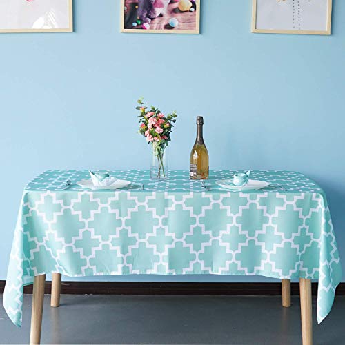 Trimming Shop Bedruckte Tischdecke aus Polyester, rechteckig, für 6–8-Sitzer-Esstisch, abwischbar, knitterfrei, waschbar, für drinnen und draußen, Zuhause, Sommer, Picknick, marokkanisches von Trimming Shop