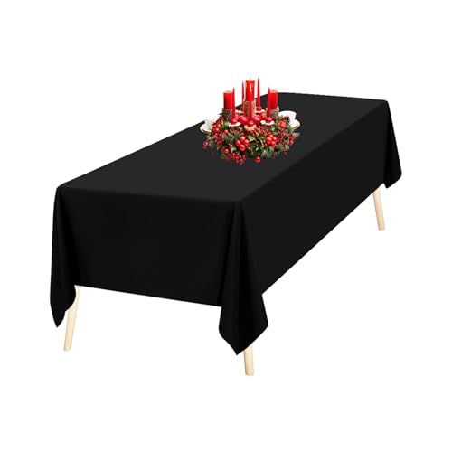 Trimming Shop Rechteckige Tischdecke aus hochwertigem Stoff, strapazierfähige Tischdecke für Hochzeitsdekorationen, Bankette, Firmenfeiern und Veranstaltungen, Schwarz, 70 x 144 Zoll, 1 Stück Trimming Shop Rechteckige Tischdecke aus hochwertigem Stoff, strapazierfähige Tischdecke für Hochzeitsdekorationen, Bankette, Firmenfeiern und Veranstaltungen, Schwarz, 70 x 144 Zoll, 1 Stück von Trimming Shop