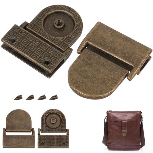 Trimming Shop Rechteckige Taschenkantenplatte mit abgerundeter Verschlussklappe Abdeckung, Magnetverschluss, Schlossplattenbeschläge, langlebiger Legierungsverschluss für Handtaschen & Lederwaren von Trimming Shop