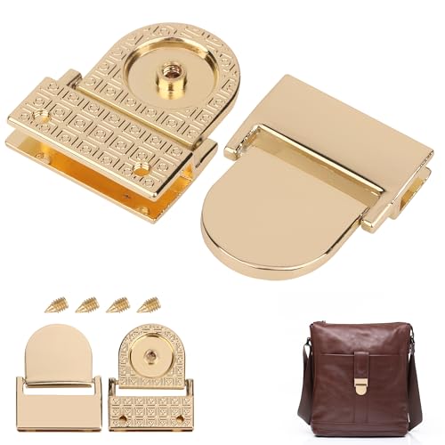 Trimming Shop Rechteckige Taschenkantenplatte mit abgerundeter Verschlussklappe Abdeckung, Magnetverschluss, Schlossplattenbeschläge, langlebiger Legierungsverschluss für Handtaschen & Lederwaren von Trimming Shop