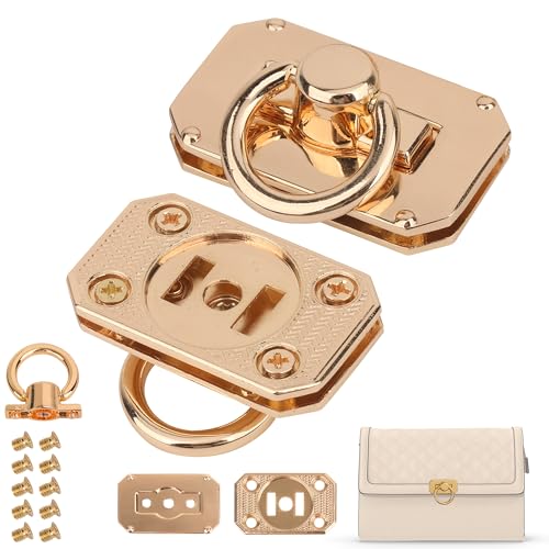 Trimming Shop Rechteckiges Taschenkantenplattengehäuse mit D-Ring-Griff für Magnetverschluss, rechteckiges Schnallengehäuse für Handtaschen, Geldbörsen und Lederwaren, Gold, 2 Stück Trimming Shop Rechteckiges Taschenkantenplattengehäuse mit D-Ring-Griff für Magnetverschluss, rechteckiges Schnallengehäuse für Handtaschen, Geldbörsen und Lederwaren, Gold, 2 Stück von Trimming Shop
