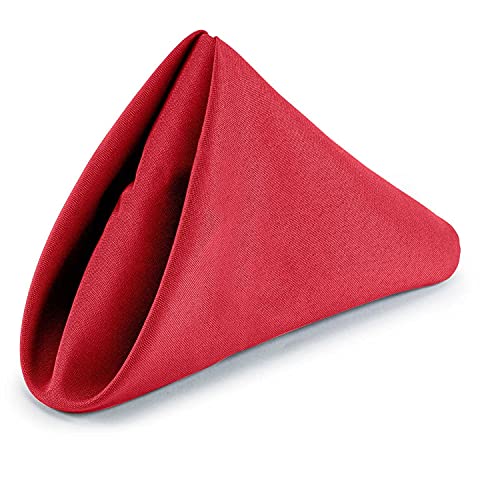 Trimming Shop Rot Tischservietten, quadratisch, aus Polyester, für Restaurants, Jahrestage, Partys, Hochzeiten — Elegante Servietten für Esszimmer für besondere Anlässe, 50 cm x 50 cm, 10 Stck von Trimming Shop