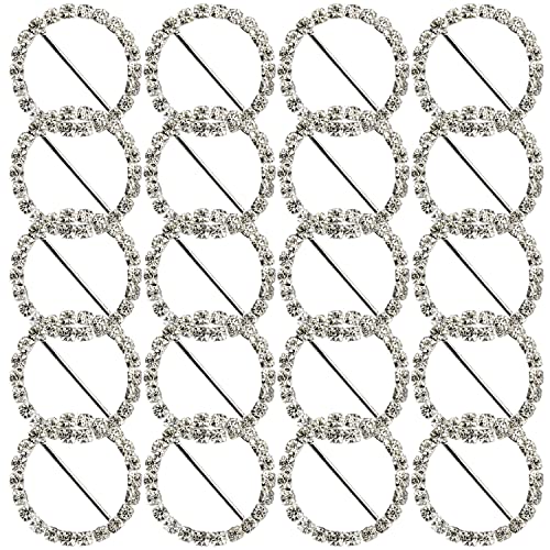 Trimming Shop Runde Form Strass Schnalle Kristall Diamant Schieber Schnalle für Verzierung Frauen Geldbörse, Bänder, Hochzeit Karten, Mode-Accessoires, 32 mm, 10 Stück von Trimming Shop
