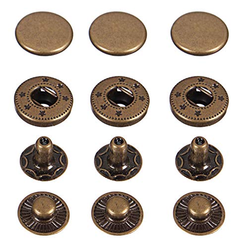 Trimming Shop S Feder Druckknöpfe 4 Teil Metall Snaps Haltbar Leicht Verbindungen für Jeans, Leder Handwerk, Nähen, Kleidung Reparatur,15mm,Silber,10pcs - Bronze, Bronze, 10 x 15mm Trimming Shop S Feder Druckknöpfe 4 Teil Metall Snaps Haltbar Leicht Verbindungen für Jeans, Leder Handwerk, Nähen, Kleidung Reparatur,15mm,Silber,10pcs - Bronze, Bronze, 10 x 15mm von Trimming Shop