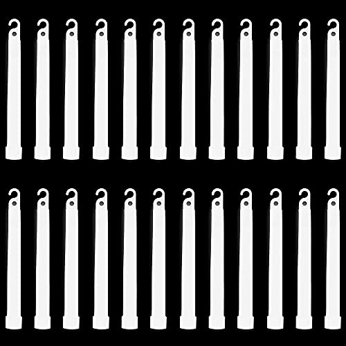 Trimming Shop Schlüsselband für Leuchtstäbe, 15,2 cm, hochwertig, ultrahell, im Dunkeln Leuchtend, Mega-Party, 25er-Pack (weiß) für Silvester, Abschlussfeier, Camping von Trimming Shop