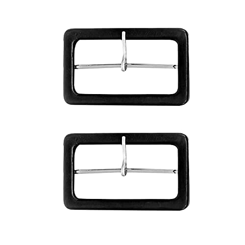 Trimming Shop Schwarz Gürtel Covered Schnallen PVC Spangen mit Stange für Sewing Apparel Kleidung Reparatur, Gürtel, Mäntel Taschen, Rain, Basteln - 80mm Innen bar – Gesamt L X W 96mm X 56mm - BK23 von Trimming Shop