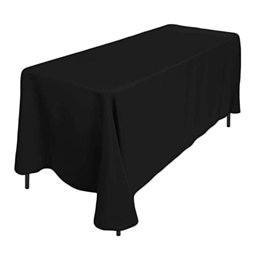 Trimming Shop Schwarz Rechteck Tischdecke aus Baumwolle-Polyester, 70" x 126" Premium Leinen Tischdecke, waschbare Stoff-Tischdecke für Hochzeiten, Bankette, Partys, Esstisch, 1pc Trimming Shop Schwarz Rechteck Tischdecke aus Baumwolle-Polyester, 70" x 126" Premium Leinen Tischdecke, waschbare Stoff-Tischdecke für Hochzeiten, Bankette, Partys, Esstisch, 1pc von Trimming Shop