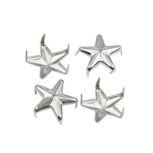 Trimming Shop Star Studs Krallennieten, dekorative Handpressenspitzen, Nailhead Punk, zum Basteln, Scrapbooking, Gothic- und Mode-Zubehör, 15 mm, Silber, 50 Stück von Trimming Shop