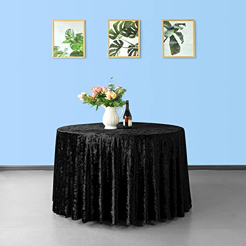 Trimming Shop Tischdecke, rund, Pannesamt, waschbar, weicher Stoff, glitzernd, für Hochzeit, Bankett, Küche, Geburtstag, Urlaub, Dinner-Party-Dekoration, 335,3 cm, Schwarz, 1 Stück Trimming Shop Tischdecke, rund, Pannesamt, waschbar, weicher Stoff, glitzernd, für Hochzeit, Bankett, Küche, Geburtstag, Urlaub, Dinner-Party-Dekoration, 335,3 cm, Schwarz, 1 Stück von Trimming Shop