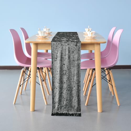 Trimming Shop Tischläufer aus Pannesamt, 33 x 274 cm, Silber, waschbar, weicher Stoff, glitzernd, Tischläufer für Hochzeit, Bankett, Küche, Geburtstag, Urlaub, Dinner-Party-Dekoration, 1 Stück Trimming Shop Tischläufer aus Pannesamt, 33 x 274 cm, Silber, waschbar, weicher Stoff, glitzernd, Tischläufer für Hochzeit, Bankett, Küche, Geburtstag, Urlaub, Dinner-Party-Dekoration, 1 Stück von Trimming Shop