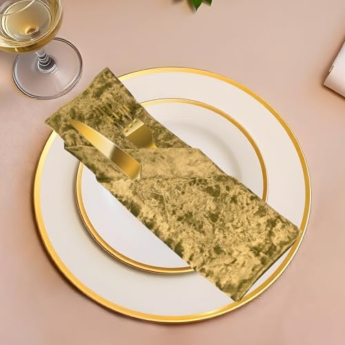 Trimming Shop Tischservietten aus Pannesamt für Zuhause, 50,8 cm, mit gesäumten Kanten für Abendessen, Hochzeit, Bankett, Party, Veranstaltungen, leicht und maschinenwaschbar, 6 Stück Trimming Shop Tischservietten aus Pannesamt für Zuhause, 50,8 cm, mit gesäumten Kanten für Abendessen, Hochzeit, Bankett, Party, Veranstaltungen, leicht und maschinenwaschbar, 6 Stück von Trimming Shop