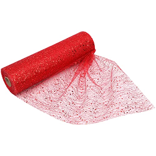 Trimming Shop Tüllstoff mit Pailletten auf Rolle und Tüll, 11 Zoll x 27 Meter, für DIY-Tutu-Rock, Hochzeitsdekoration, Weihnachtsbaum, Geschenkverpackung, Partydekoration, Rot Trimming Shop Tüllstoff mit Pailletten auf Rolle und Tüll, 11 Zoll x 27 Meter, für DIY-Tutu-Rock, Hochzeitsdekoration, Weihnachtsbaum, Geschenkverpackung, Partydekoration, Rot von Trimming Shop