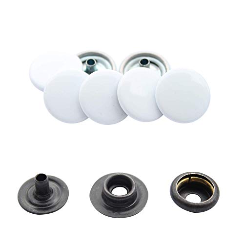 Trimming Shop Weiße 15 mm Druckknöpfe mit schwarzen Druckknöpfen auf der Rückseite, 4-teilige Metall-Druckknöpfe für Jacken, Jeans, Lederhandwerk, Gurte und Nähprojekte, Kleidungsreparatur, 50 Stück Trimming Shop Weiße 15 mm Druckknöpfe mit schwarzen Druckknöpfen auf der Rückseite, 4-teilige Metall-Druckknöpfe für Jacken, Jeans, Lederhandwerk, Gurte und Nähprojekte, Kleidungsreparatur, 50 Stück von Trimming Shop