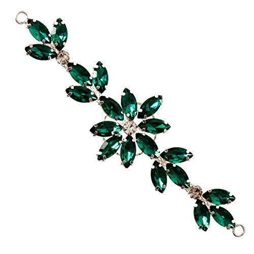 Trimming Shop Wunderschön Schwarz Kristallen Strassstein Diamant Motiv Nähen Applikation Flicken für Hochzeit Brautkleid, Freizeit oder Formelle Bekleidung Mode-Accessoires - 14 X 4cm - Grün Trimming Shop Wunderschön Schwarz Kristallen Strassstein Diamant Motiv Nähen Applikation Flicken für Hochzeit Brautkleid, Freizeit oder Formelle Bekleidung Mode-Accessoires - 14 X 4cm - Grün von Trimming Shop