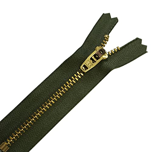YKK Reißverschluss mit geschlossenem Ende, Nylon, Camouflage, robuster Nähreißverschluss, goldene Messingzähne/Kopf, langlebiger Reißverschluss für Denim-Kleidung, Jeans, Hosen, Geldbörsen, 15 cm, 1 YKK Reißverschluss mit geschlossenem Ende, Nylon, Camouflage, robuster Nähreißverschluss, goldene Messingzähne/Kopf, langlebiger Reißverschluss für Denim-Kleidung, Jeans, Hosen, Geldbörsen, 15 cm, 1 von Trimming Shop