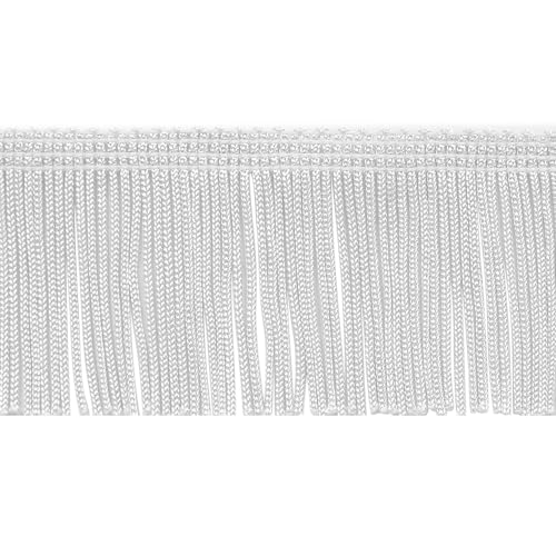 Trims by the Yard 5,1 cm Fransenborte aus Polyester, dekorative Fransenborte, vielseitige Fransen für Kostüme, Uniformen, Heimdekoration und Partydekorationen, 4,5 m, Weiß von Trims by the Yard