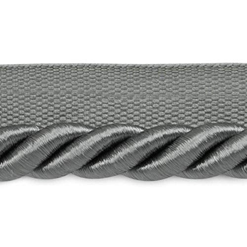 Trims by the Yard Hilda 3/8 Zoll gedrehte Lippenkordel vielseitige Zierleiste für Bastelarbeiten, Bilderrahmen, Heimdekoration und Modeartikel, 4,5 m Schnitt, Zinn von Trims by the Yard