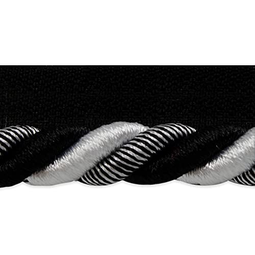 Trims by the Yard Leona gedrehte Lippenkordel, 0,95 cm, Schwarz/Weiß, 9,1 m Zuschnitt Trims by the Yard Leona gedrehte Lippenkordel, 0,95 cm, Schwarz/Weiß, 9,1 m Zuschnitt von Trims by the Yard